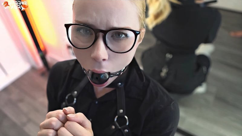 Tied up and gagged to fuck sweetie fox hot girl gagged had passionate sex anal anal bondage bdsm bondage bdsm ball cum